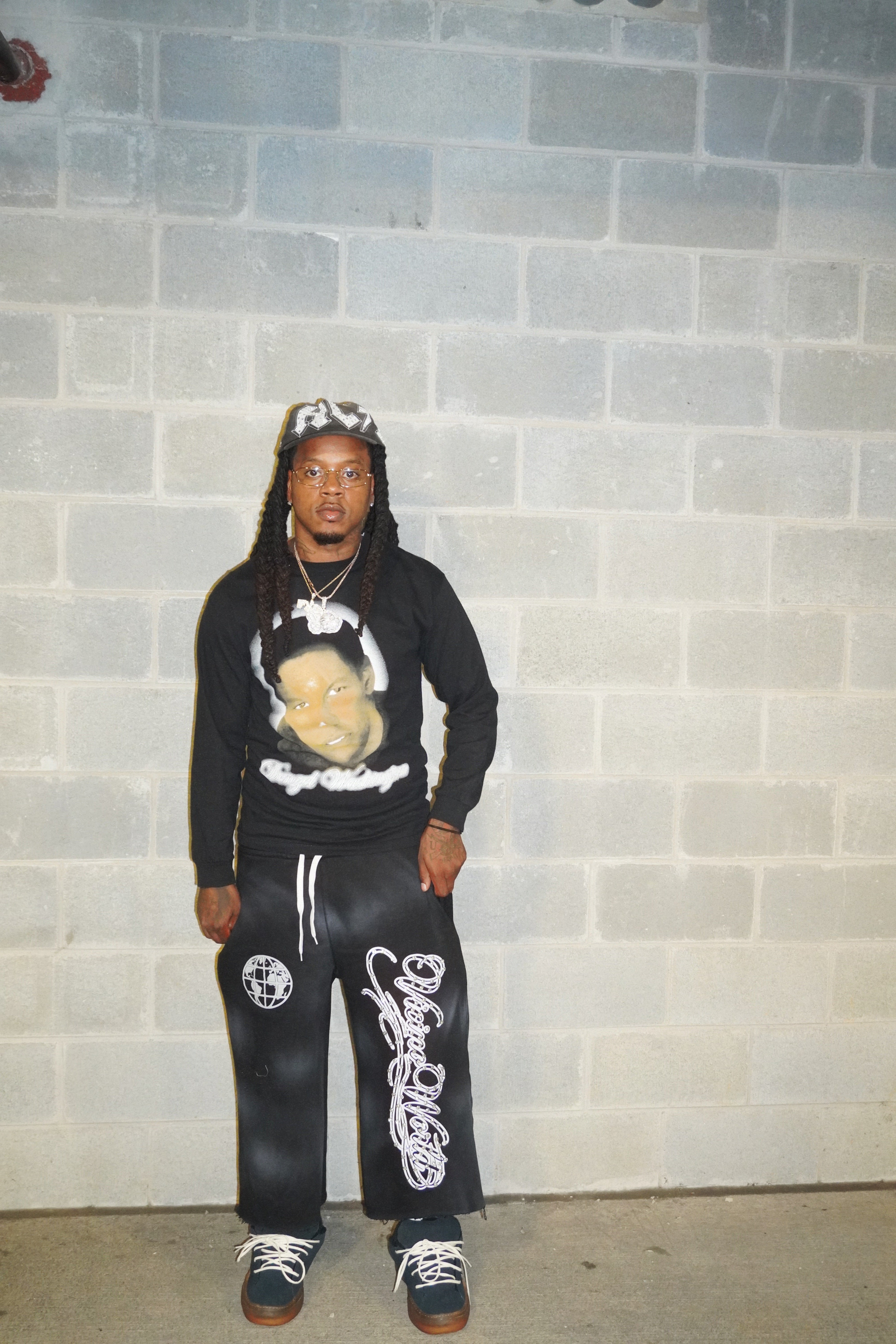 3/4 BIG DIAMOND SHORTS ( BLACK )