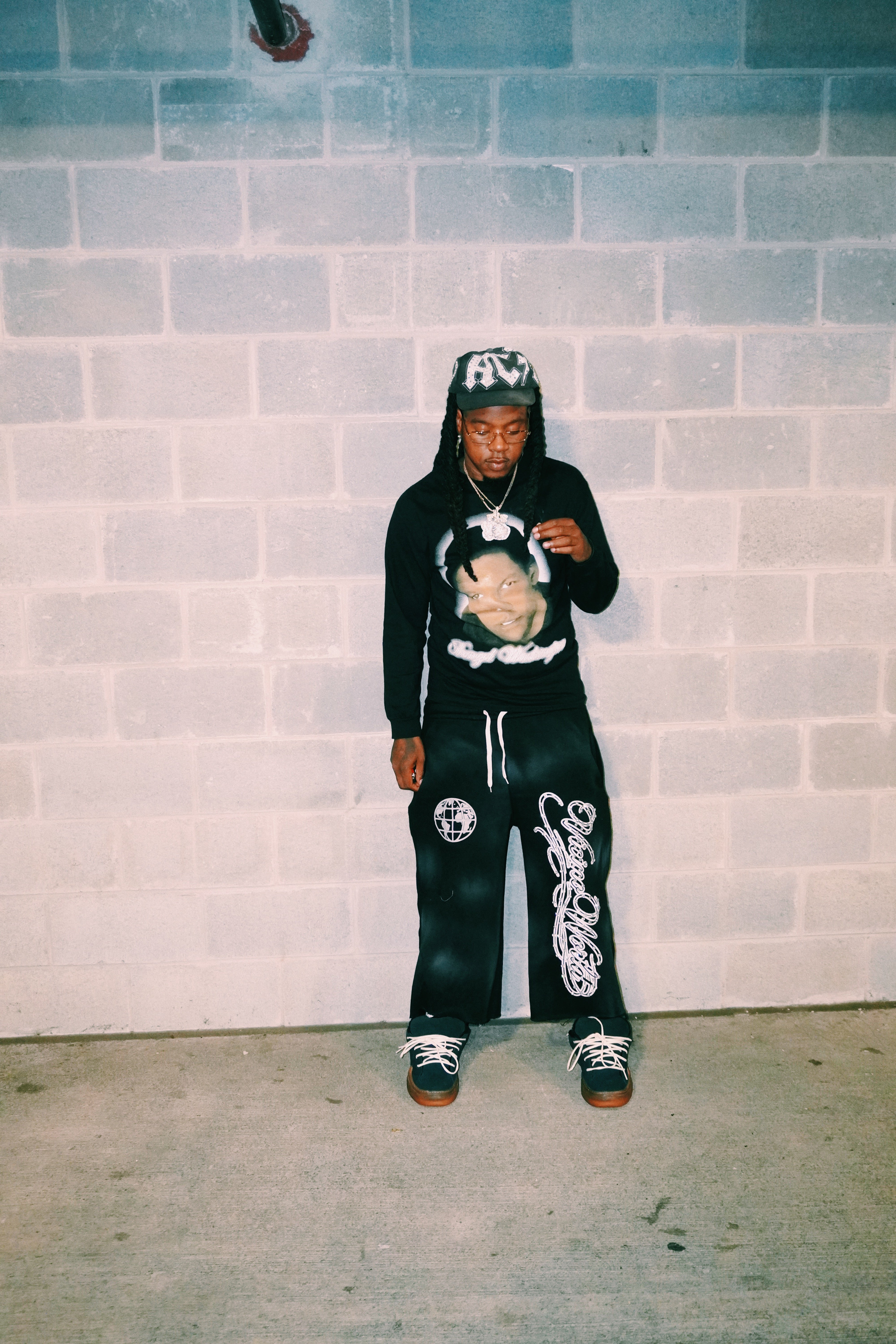 3/4 BIG DIAMOND SHORTS ( BLACK )