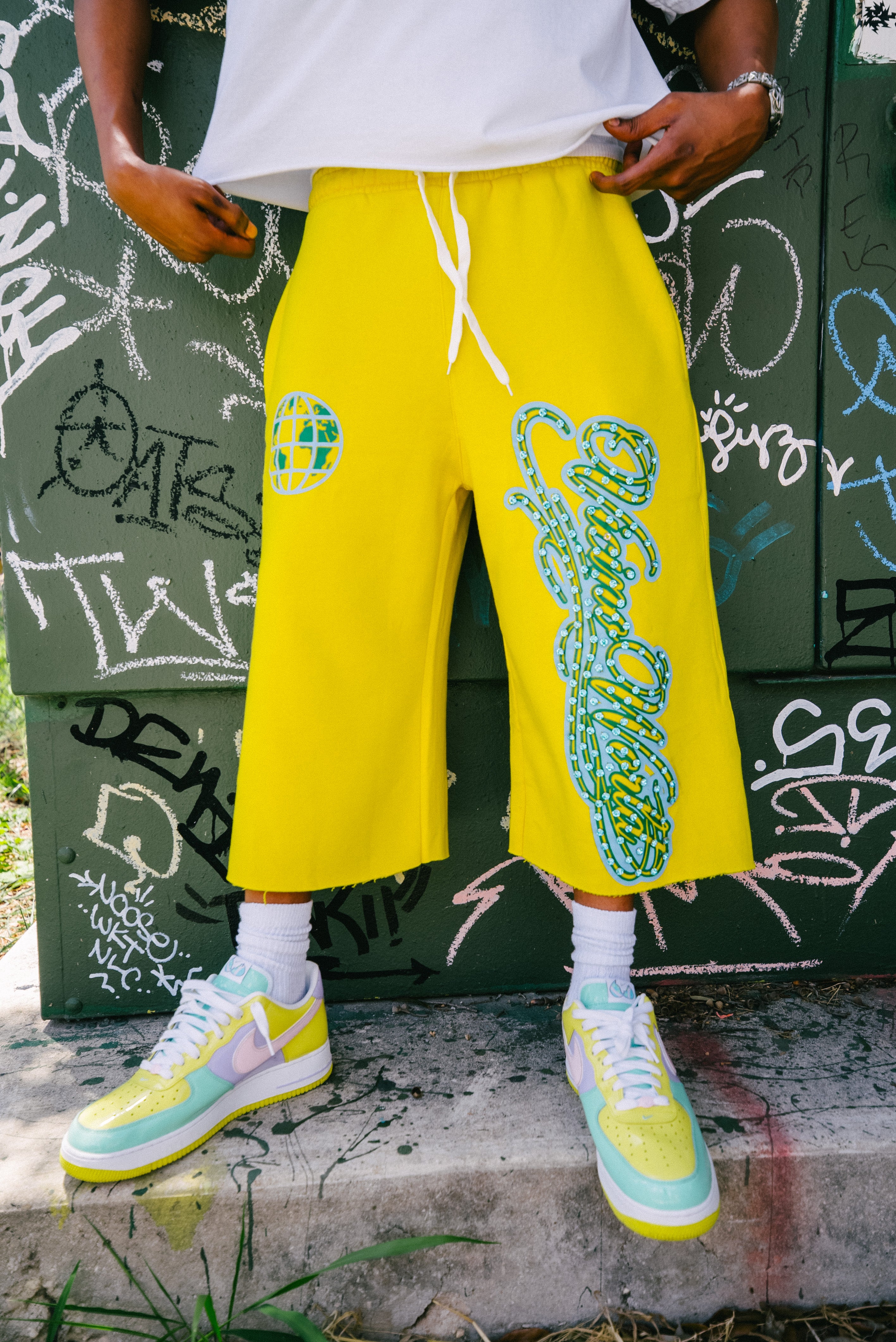 3/4 BIG DIAMOND SHORTS ( YELLOW )